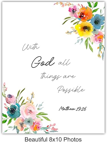 Miniatura 5 de Inspirational Quotes Wall Decor - Bible Verse Wall Art - Religious Scripture Decor - Christian Art - Unique Gift for Women - Blessed Decoration -