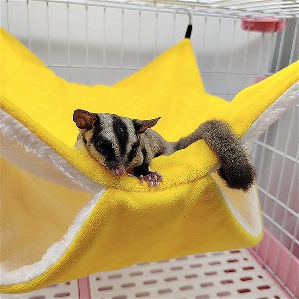 Nido de Loro Nidos de Pájaros Hamaca de Aves Saco de Dormir cálido de Doble Espesor, Jaula Colgante para Nido, casa, Ardilla, hurón, Conejo, Cama para Mascotas, Hamaca de Felpa para hámster
