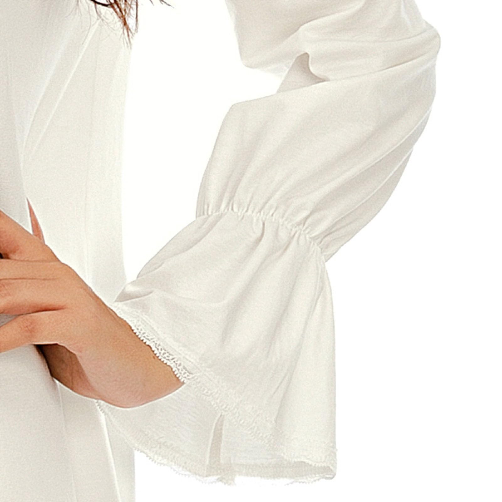 Chemise de Nuit pour Femmes à Manches Longues Vêtements d'intérieur Longs Chemise de Nuit à col Rond Chemise de Nuit Pleine Longueur