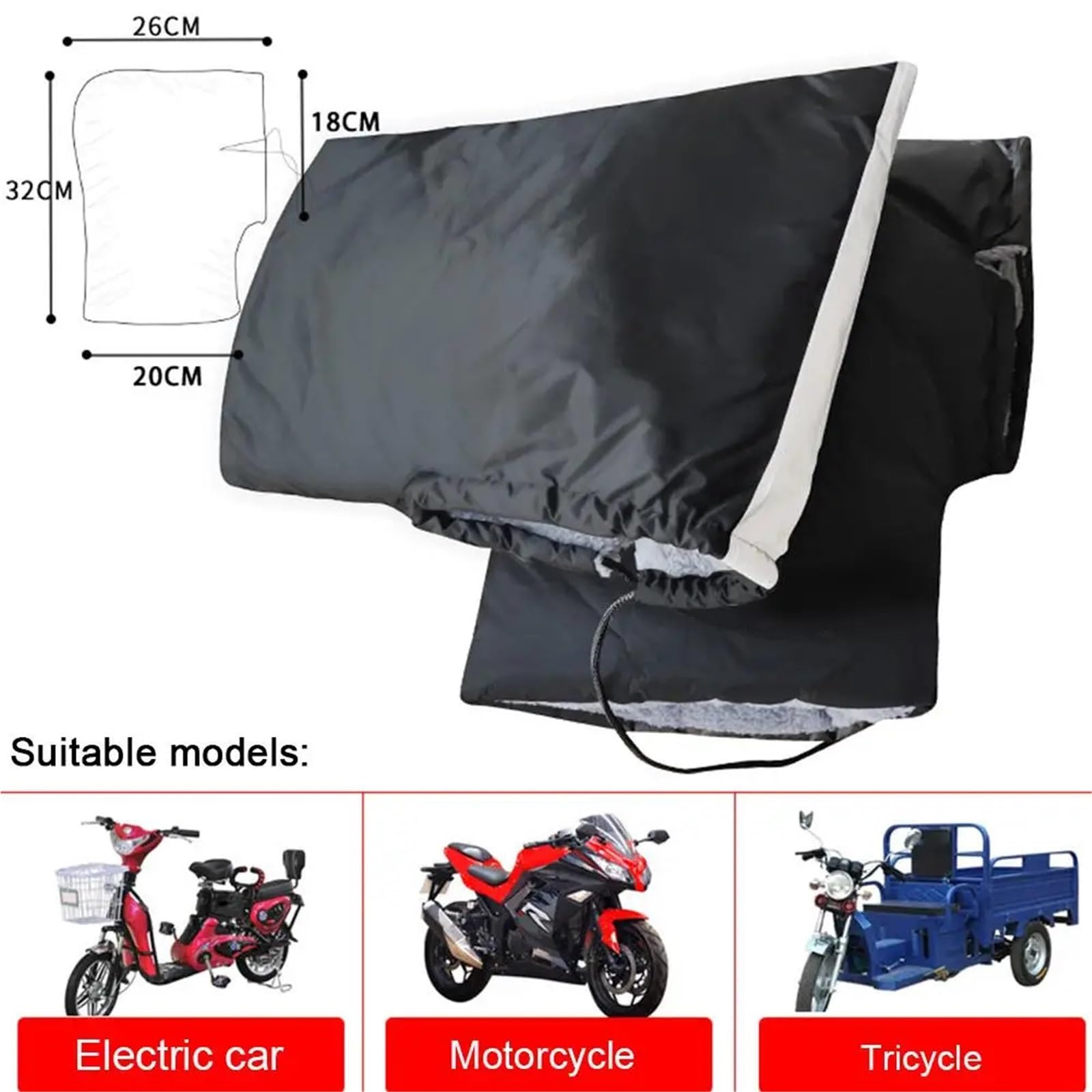 Lenkermützen, Motorradhandschuhe Winter Warm HandleGrip Cover Motorradzubehör Winddicht Therm