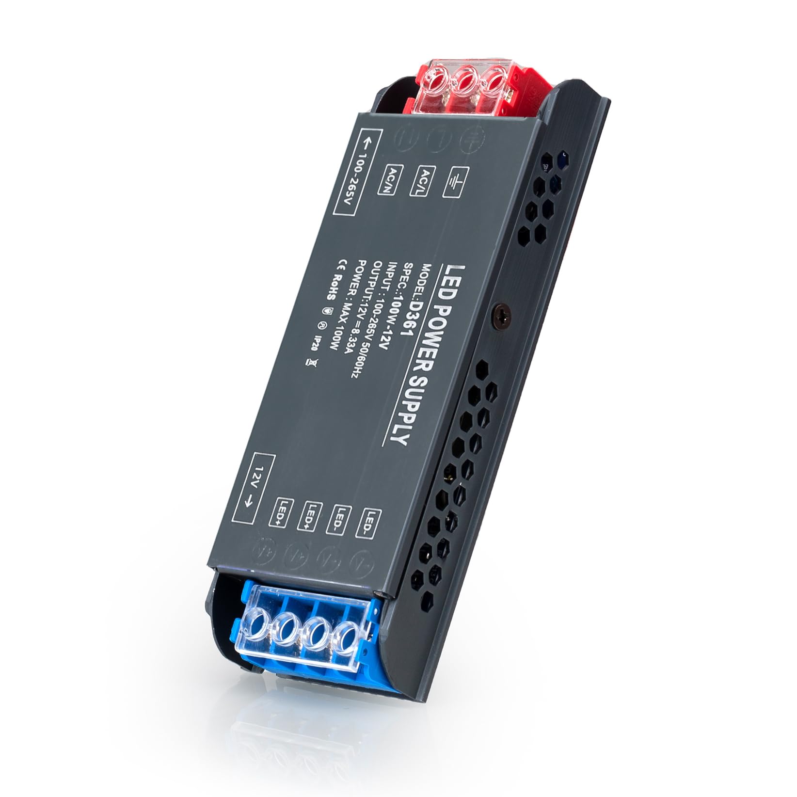230V Auf 12V Trafo 100W – Schaltnetzteil / Netzteil Für LED Und Leistungsregler, Gehäuse Aluminium