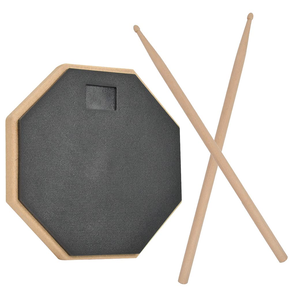HUMOKI Drum Practice Pad, Black Drummer Practice Pad with Sticks, Drum Practice Pad 8-inch, Silent Drum Practice Pad, Single Sided Drum Pads, Practice Pads, Drum Practice Pad Kit,for Practice Drumming