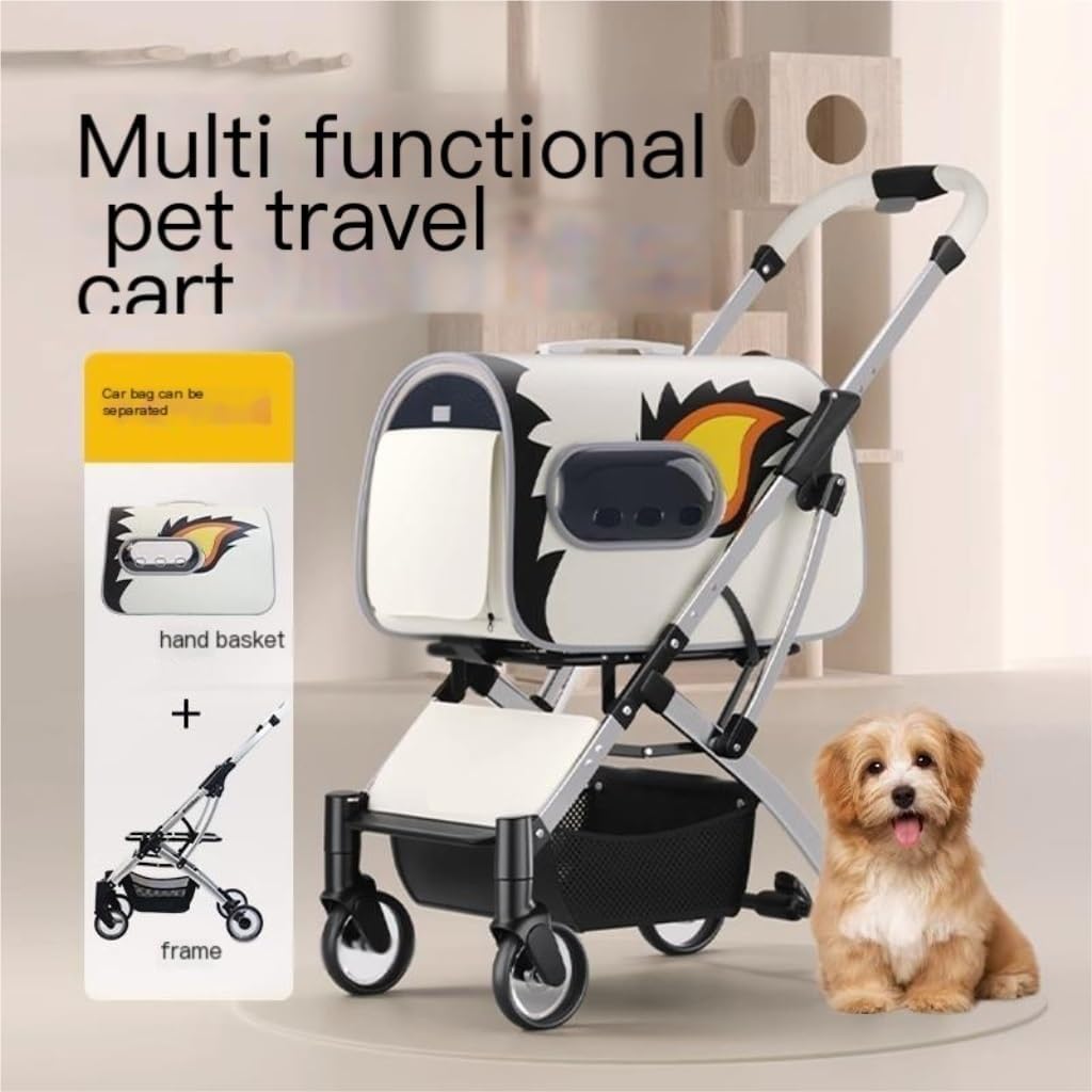 Pet Strolle Pet Stroller for Cats and Dogs, Cute, Lightweight, Foldable Cat Bag Type Small and Medium-Sized Pet Stroller Dog Strolle(X)