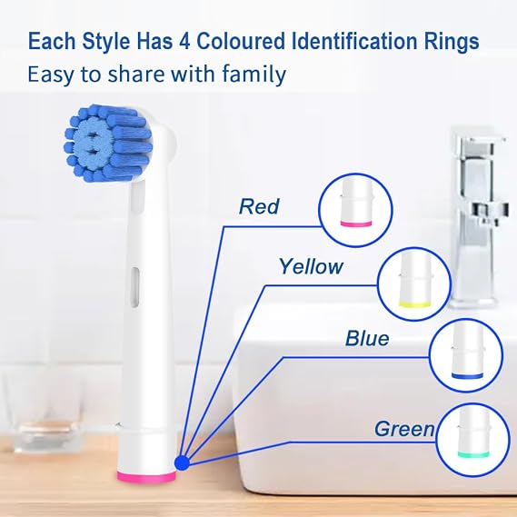 Oral B Compatible Toothbrush Heads, Pack of 4 Precision Clean, 4 Cross Clean,4 3D Whitening Clean and 4 Sensitive Clean, Replacement Brush Heads for Most Braun Oral B Electric Toothbrush.