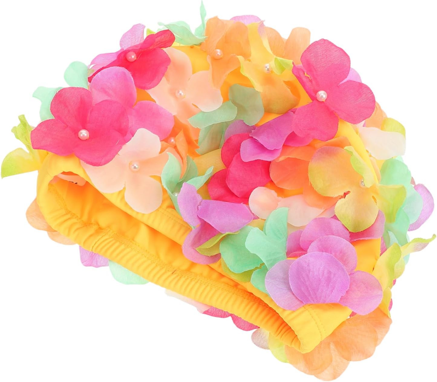 4pcs Wear-Resistant Floral Swim Cap for Women Comfortable Breathable Hair Easy to Wear Material for Swimming and Bathing