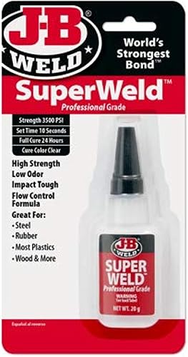 Miniatura 7 de J-B Weld 33120H SuperWeld Pegamento - Pegamento transparente - 0.71 oz (paquete de 2)