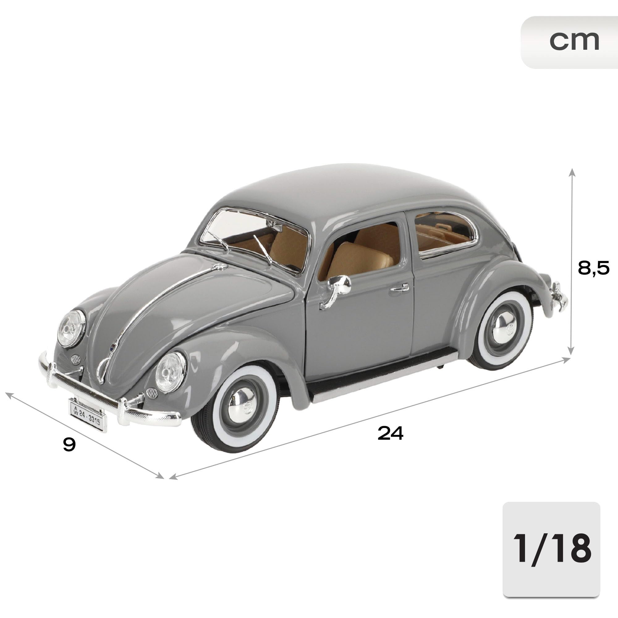 Bburago Volkswagen Beetle (1955): 1:18 Scale Model Car