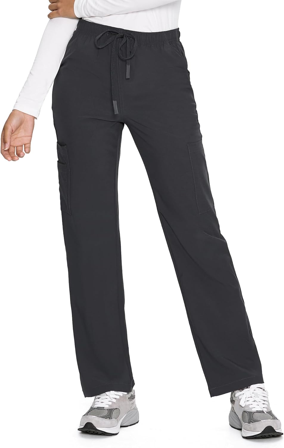 COZYFIT Straight Leg Scrub Pants for Women, Drawstring Soft Stretch, Anti-Wrinkle Women's Scrub Pants with 6 Pockets