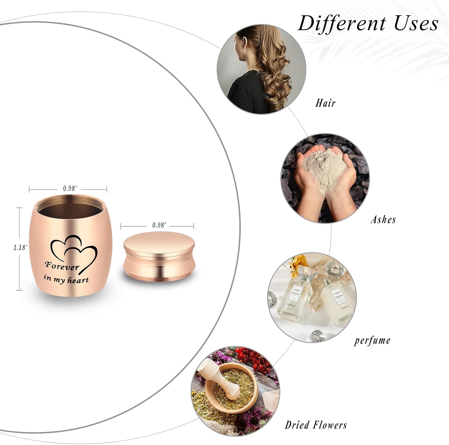 Urn for Ashes,Stainless Steel Funeral Urn Cremation Urn for Ashes with Different Size for Human,Dog, Cat Ashes image 4