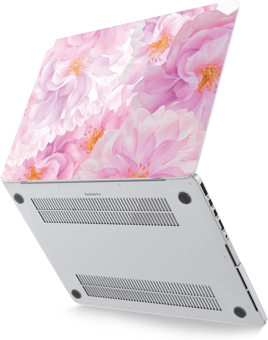 Hard Case Compatible for MacBook Pro 16 14 M3 M2 2023 M1 Pro 13 2022 Air 13 2021 Retina 2020 Mac 11 12 Tender Texture Print Floral Protective Rose Pink Laptop Cover Blooming Design Blossom