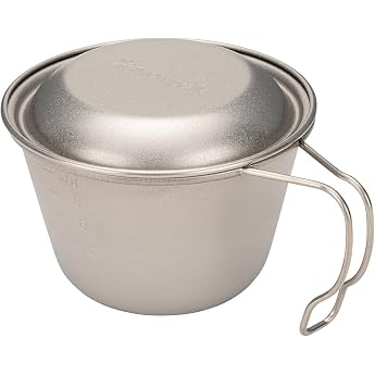 Snow Peak E-314 Deep Titanium Sierra Cup with Lid, Camping, Outdoors, Lightweight