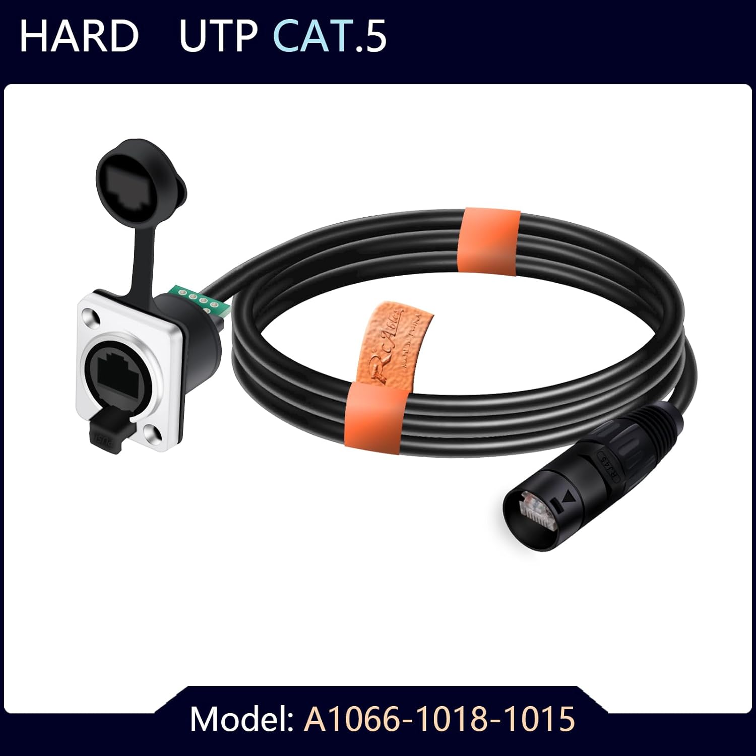0.3M-100M Cat5E/Cat5 UTP Stage Ethernet Extension Cable RJ45 Metal Shell Male to Female Panel Indoor&Outdoor LAN Network Cable - (Color: 1018-1032-CAT5-OUT, Pins: 30M)