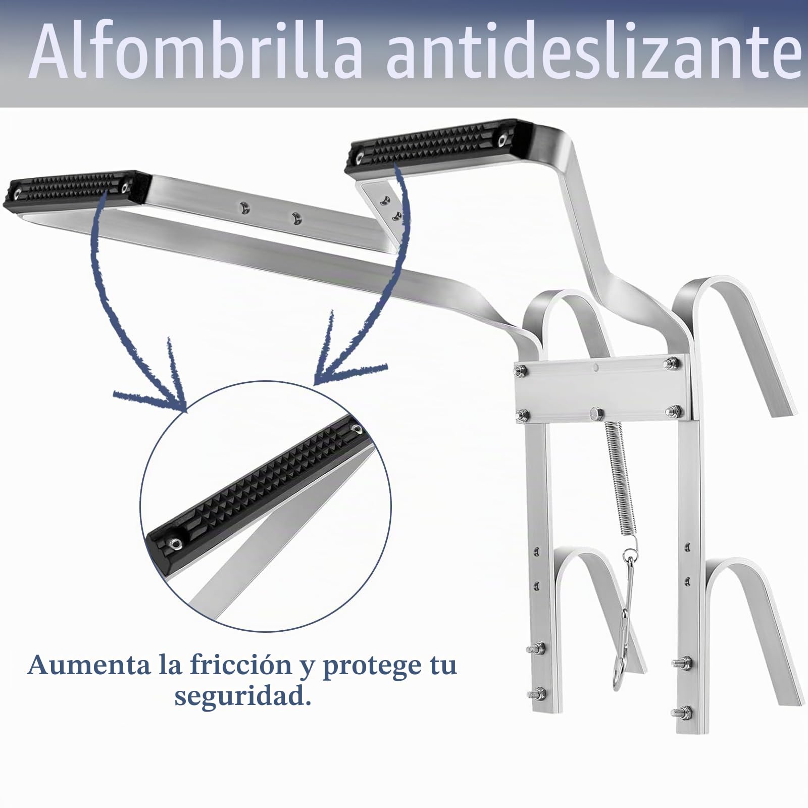 Separador de escalera de aluminio resistente, estabilizador de escalera en forma de V con parachoques de goma antideslizante, ajuste universal para la mayoría de escaleras, accesorio de escalera