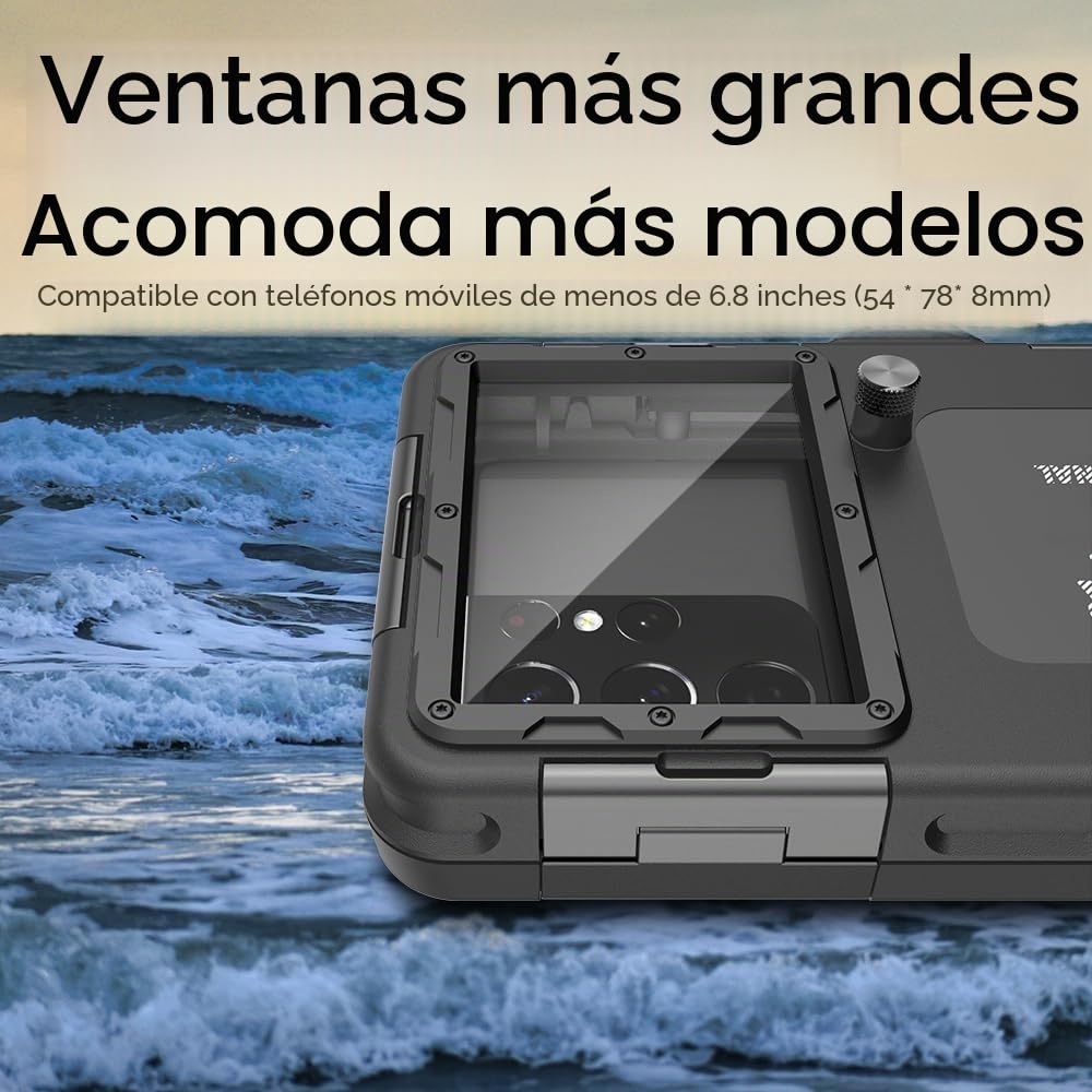 Underwater Snorkeling Diving Phone Case for iPhone 16/15/14/13/12/11 Pro MAX Samsung Galaxy S25/S24/S23/S22，[50ft/15m] Professional Scuba Dive Waterproof Case Underwater Photo Video Cover (Black)