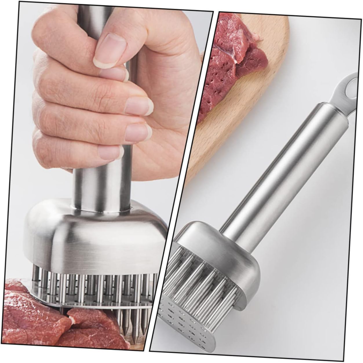 Hemobllo Professional Stainless Steel Meat Tenderizer Tool Food Grade Tenderizing Hammer for Steak Chicken More Compact Easy to Use Kitchen Essential for Home Chefs