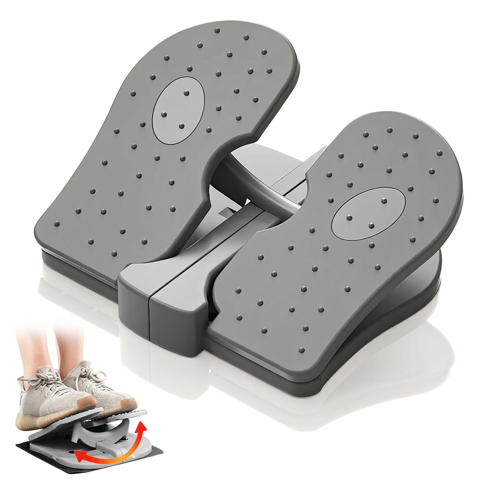 Foot Stepper Machine,Reinforced Nylon Quiet Mini Stepper Folding Under Desk Leg Workout Trainer Foot Pedal Exerciser for Home Office (One Size)