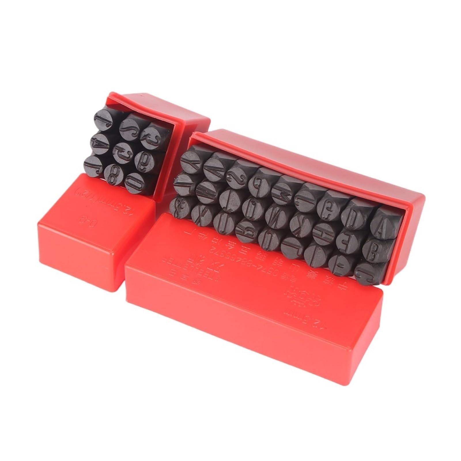 Leather Letter Stamp Set 8/10/12.5mm Alphabet Stamp Set Number & Letter Stamping Punch Kit Steel Die Embossing DIY Jewelry Leather(12mm Letters Numbers)