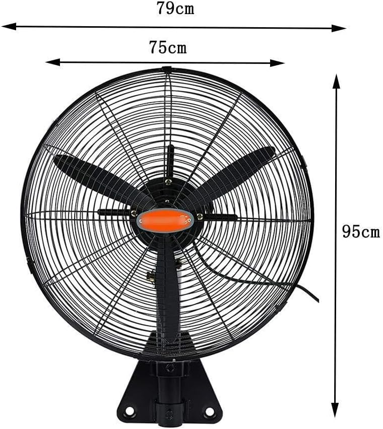 Wall-Mounted Industrial Fan, 3-Speed Adjustable Wind Speed, Heavy Duty Metal Blades, Power Electric Fan for Commercial and Use(30 Inches)