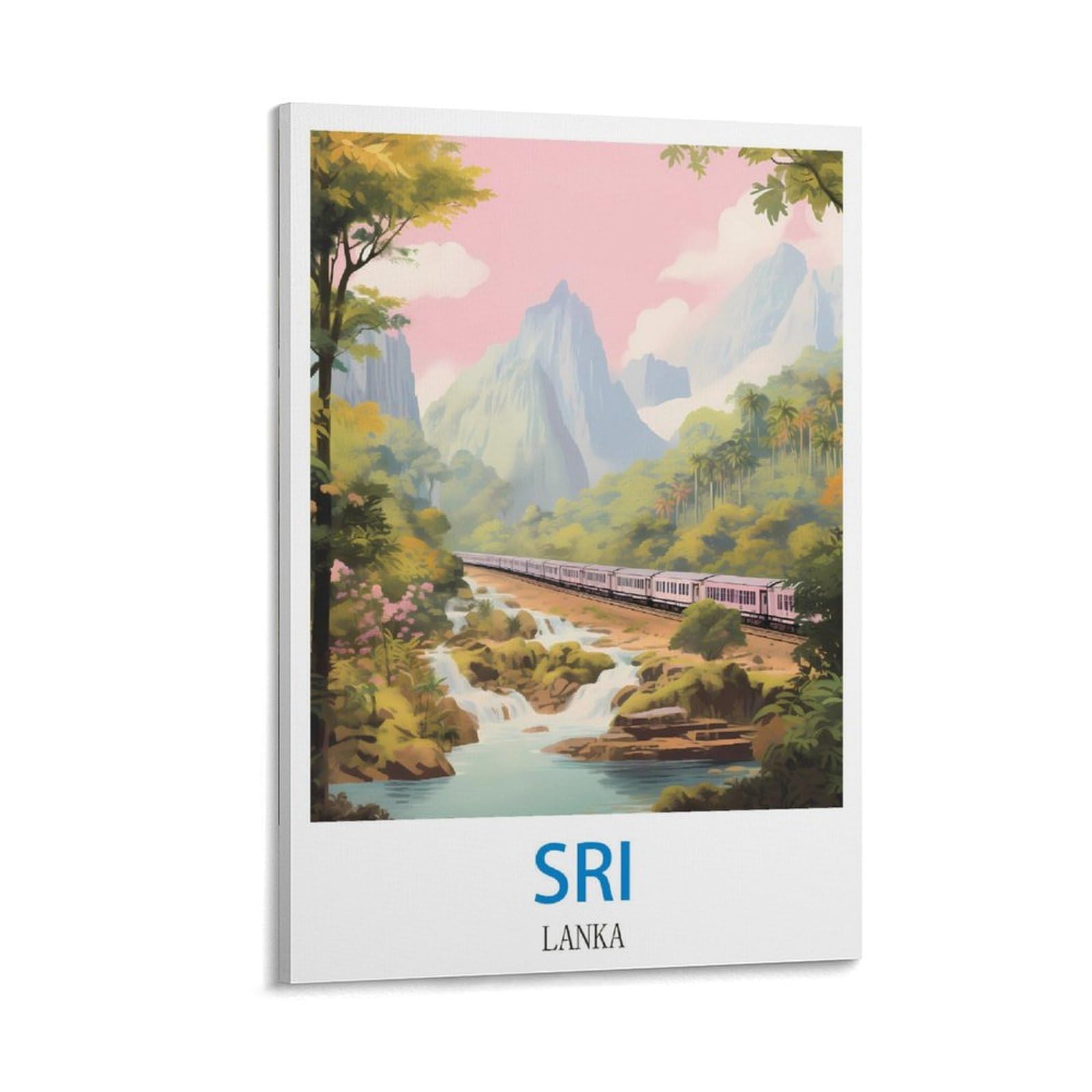 Zhilijing Frame-Style Sri Lanka Vintage Travel Posters 20X30inch(50X75cm) Decorative Painting Canvas Wall Posters And Art Picture Print Modern Family Bedroom Decor Posters