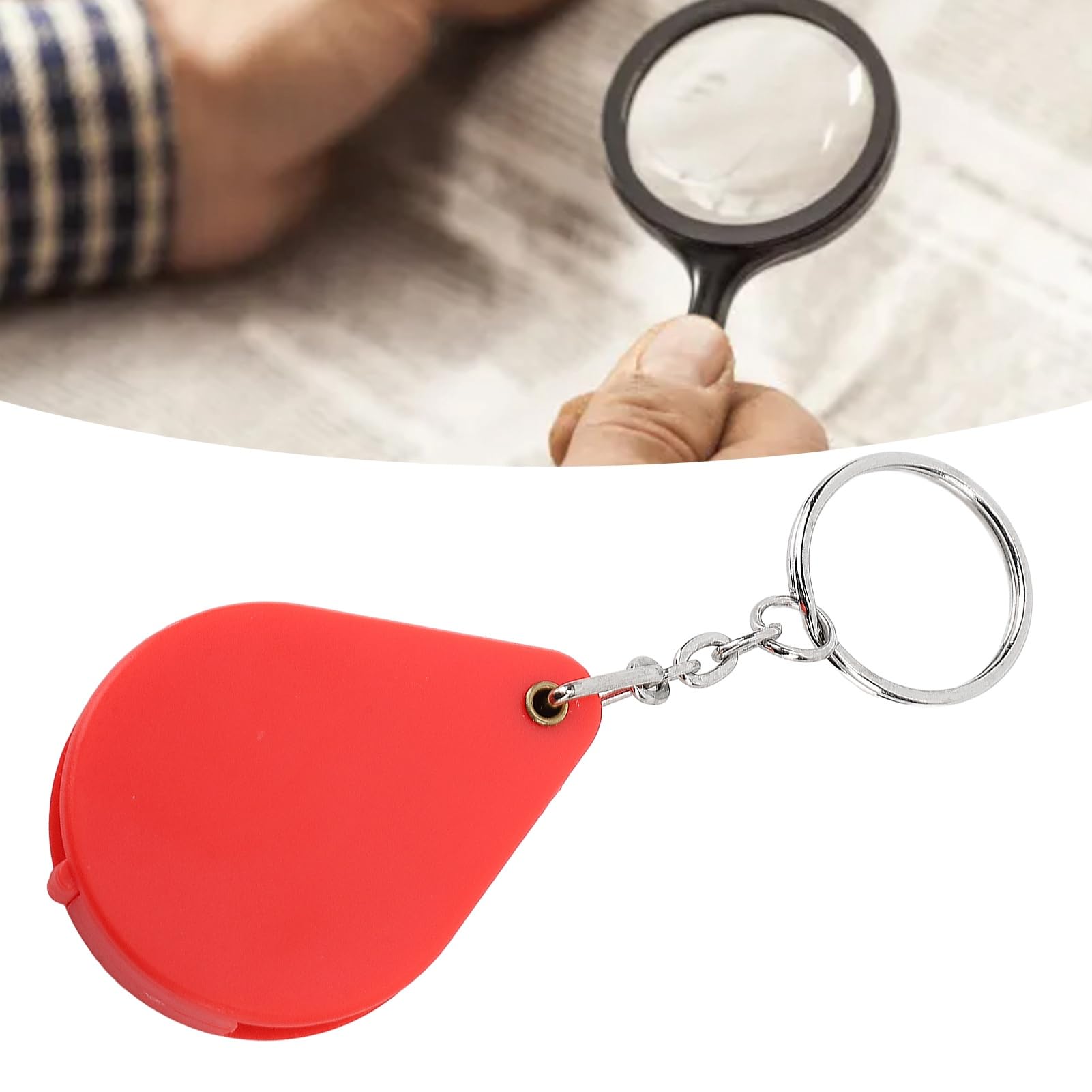 Loupe De Poche Porte-clés Portable Petit Loupe Pliable En Métal Loupe