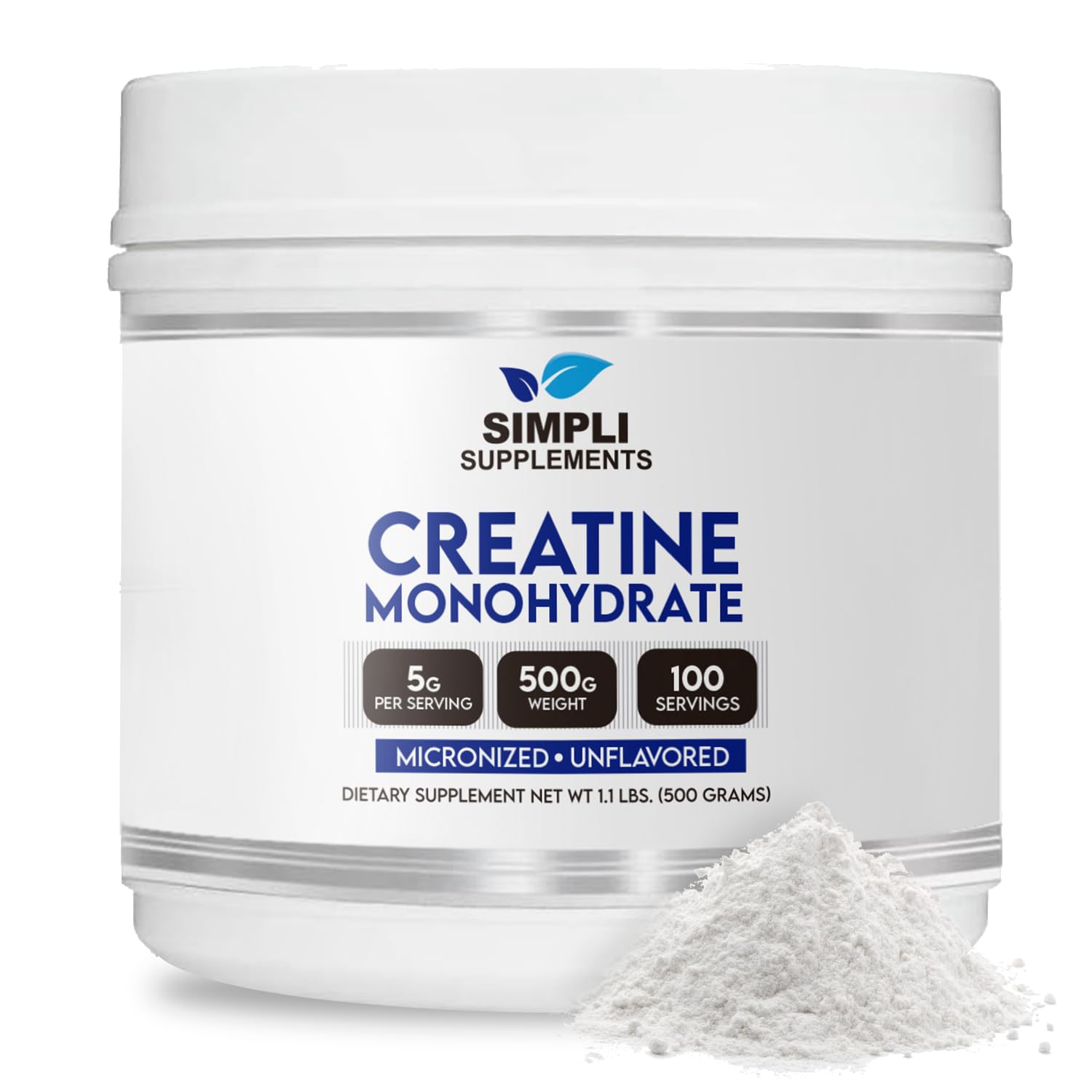 Pure Creatine Monohydrate Powder 5g Per Serving | Creatine Powder 500g for Men and Women | Unflavored Creatine Nutritional Supplement for Muscle Building & Recovery | Non-GMO & Vegan-Friendly