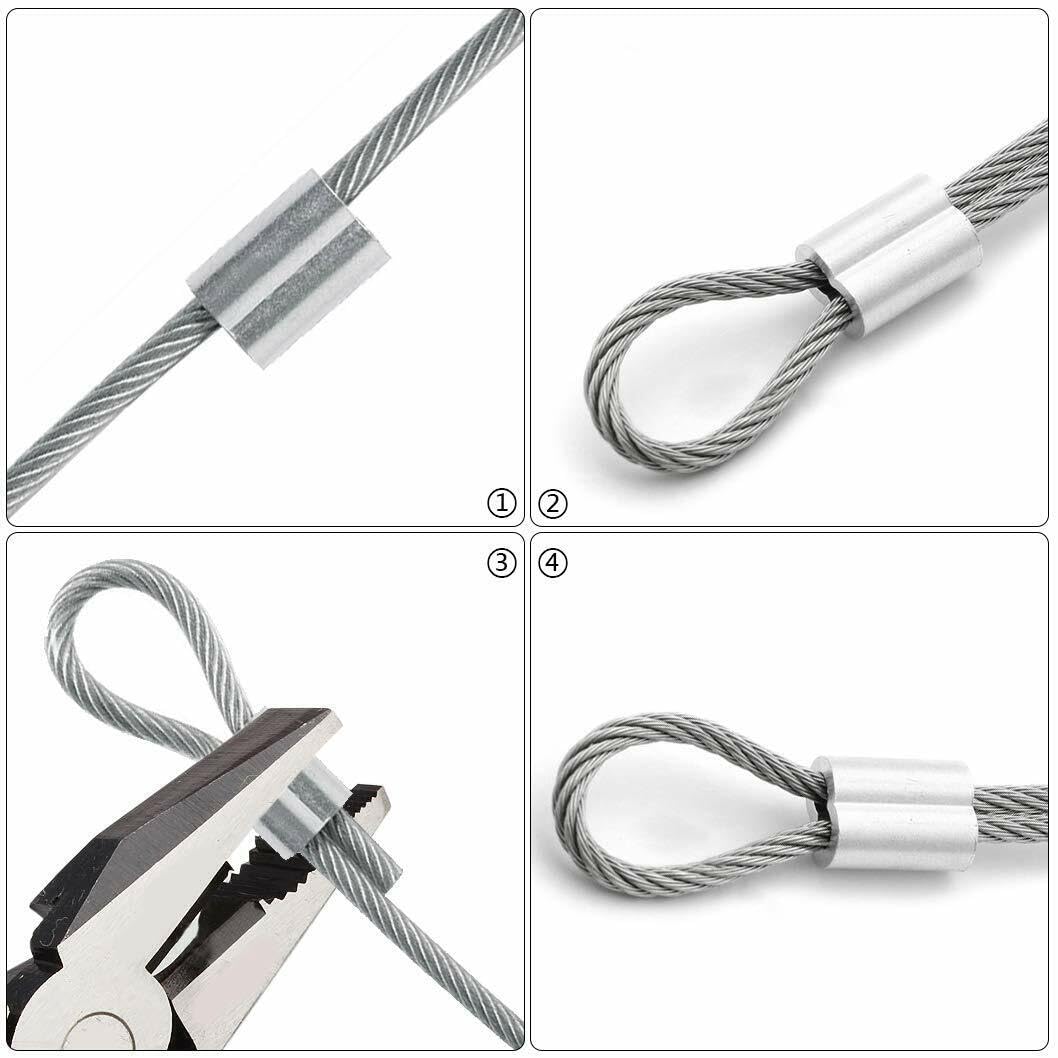 AirFly 1000pcs Ferrule Aluminum Sleeve Duplex Crimp for 1/16" Wire Rope and Cable. Designed in San Francisco, USA