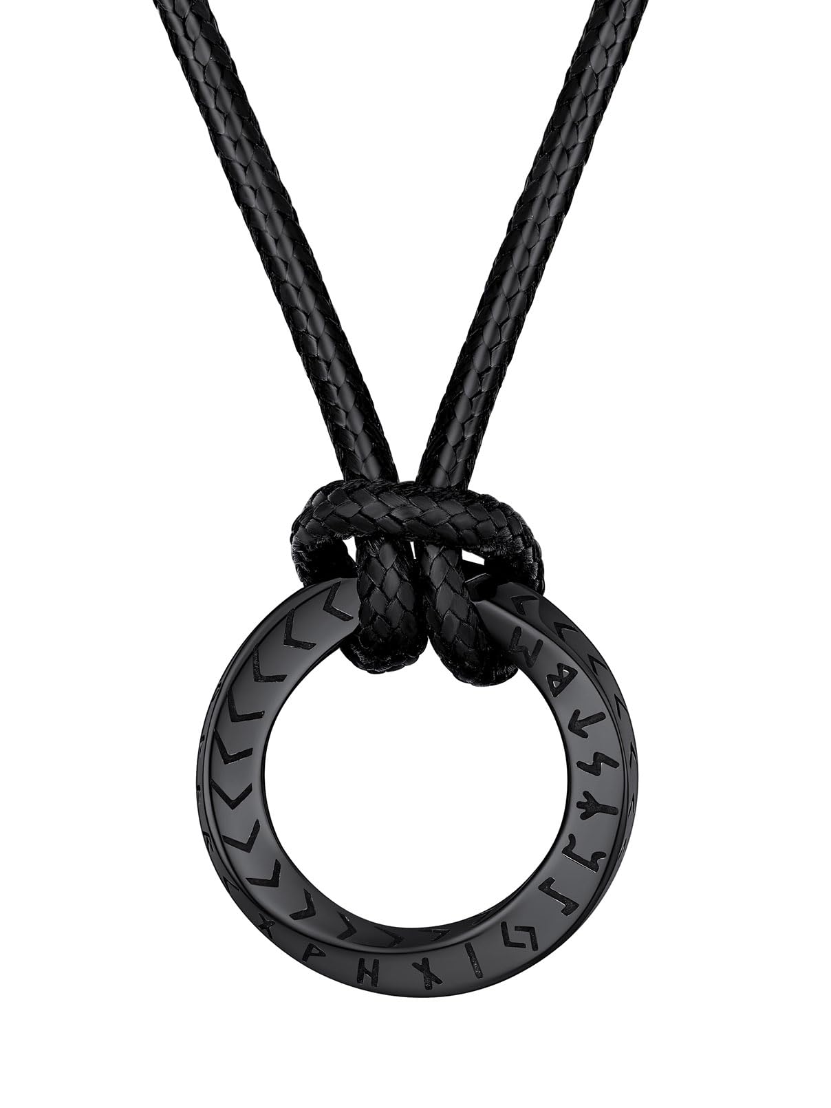FaithHeart Collar Vikingo Runas Acero Inoxidable 316L Hombre Mujer Letras Alfabetos Rúnicos Joyería Espiritual Nórdica de Talismán de Familias Parejas