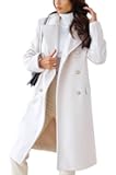 Women's Winter Jacket Double-Breasted Wool Blend Warm Long Trench Coat