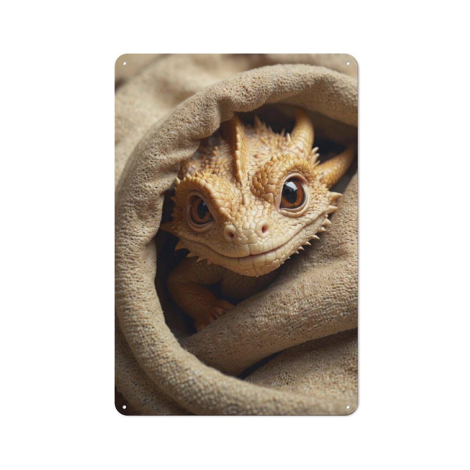 Junmoney Cozy Dragon Chronicles Rustic Metal Plaque 30X20cm For Guest Room Or Hallway, For Home Interiors, Feature Walls And Decorative Displays