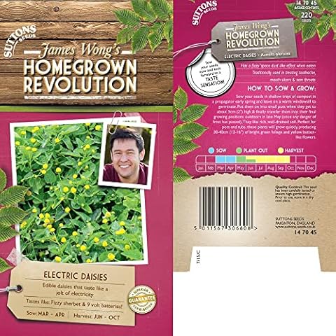 Electric Daisy Seeds Tender Perennial Easy to Grow Your Own Sun Loving Garden 1x Seed Packet (Aprox 12 Seeds) by Suttons Cover