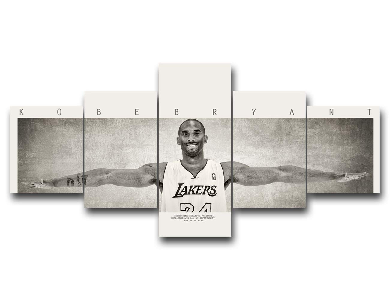 Star Kobe Bryant Wall Art for Living Room Basketball Home Decor Canvas Black White Pictures Lenticul