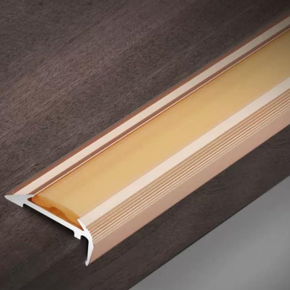 Door Transition Threshold Transition Strip，3ft Stair Step Profile Nosing, Stair Edging Trim Wood Step Carpet Protection Flooring Trim Metal Tread Strip Aluminium Angle, Door Trim Waterproof