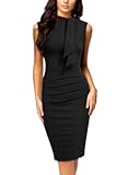 Women&apos;s Retro 1950s Style Half Collar Ruffle Cocktail Pencil Dress