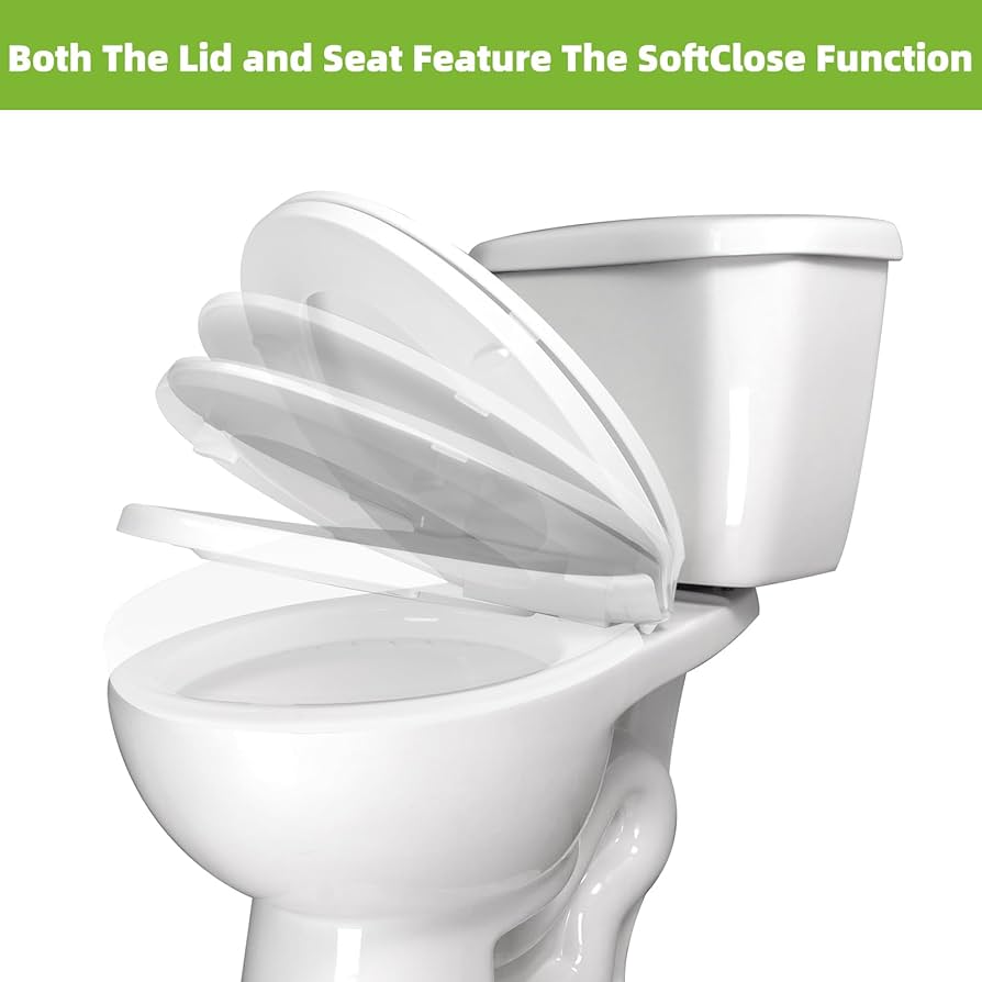 おうーし Toilet Seat Elongated with Slow Close Hinges Compatible with
