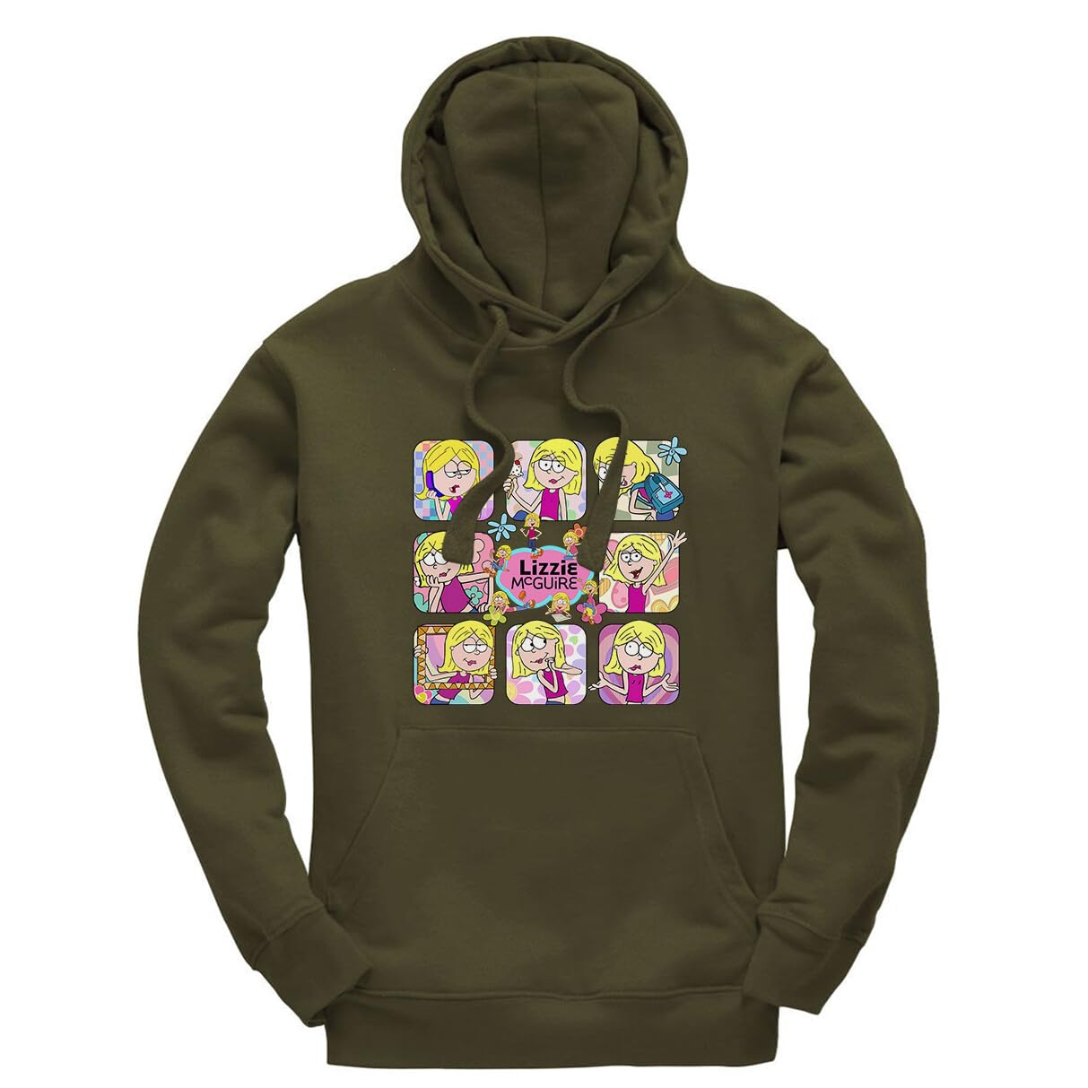 Taylor Brown Unisex Military Green Montage Squares Lizzie Mcguire Meme Viral Novelty Jumper Funny Adults Hoodie Jumper
