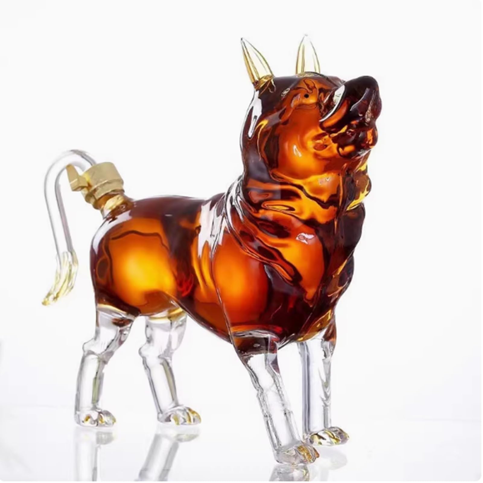 500ML/1000ML Decantador Whisky Arte Escultura - Esculturas De Decantador De Whisky Con Forma De Cachorro De Vidrio 3D, Botellas De Vino De Vidrio Sin Plomo, Regalo Decorativo(1000ML)