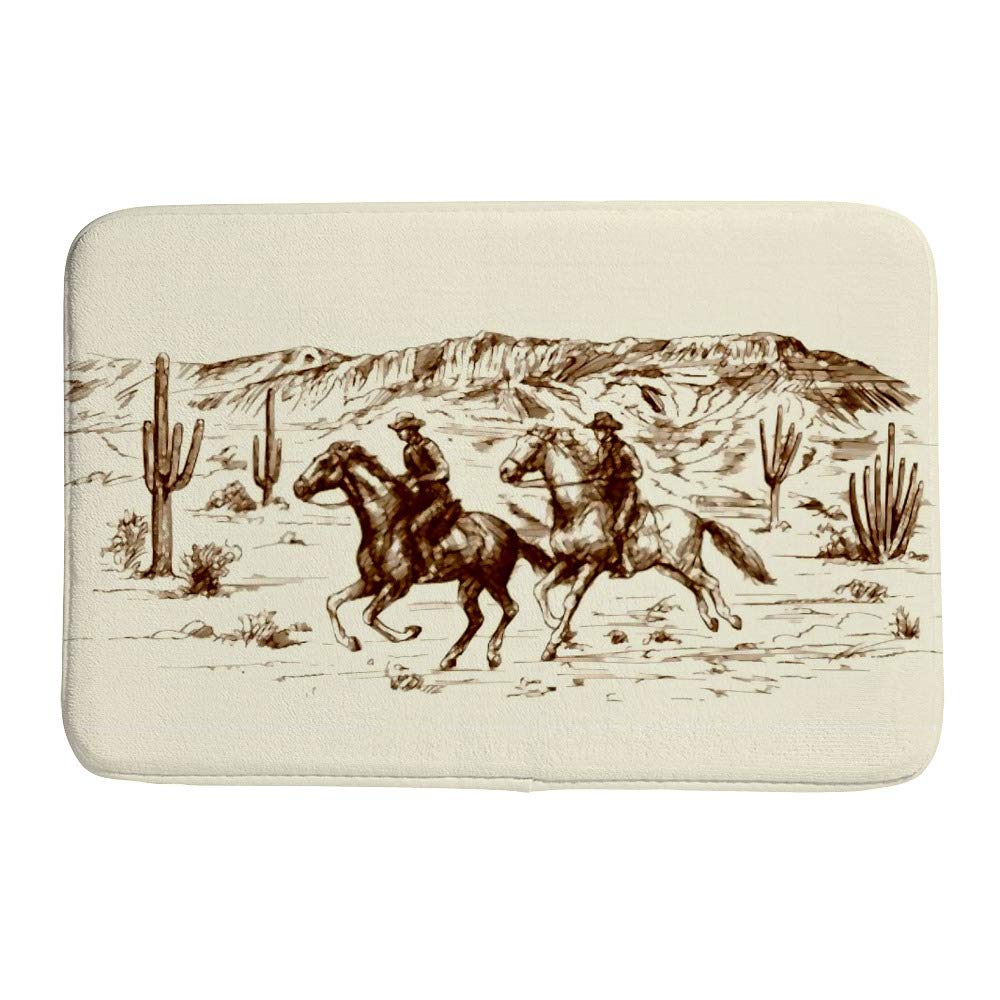 Tapis de bain Cowboys moelleux et coloré tapis de cuisine salon polaire 31x20