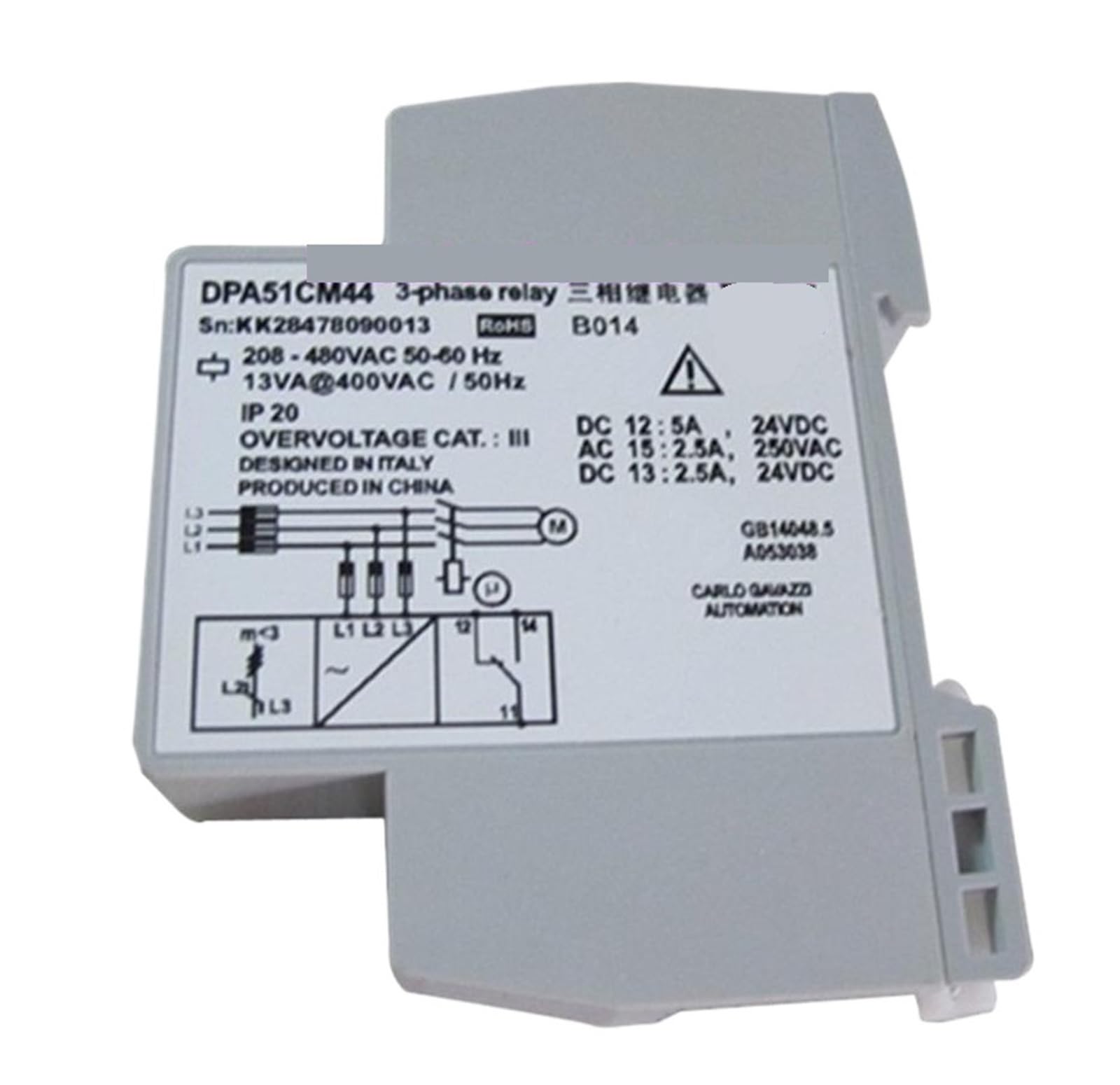 Relais de tension numérique triphasé DPB01CM23 pour protection électrique