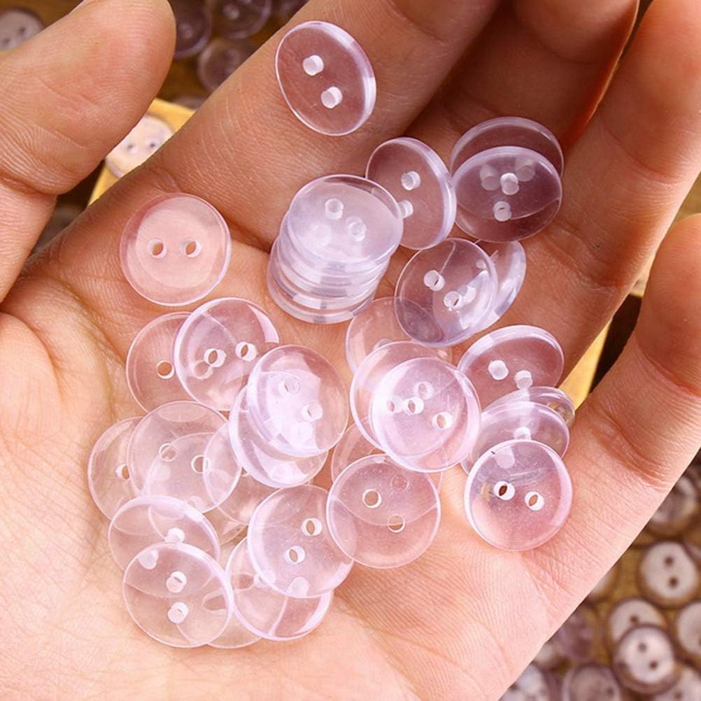 Lot De 100 Boutons De Vêtements En Résine – 2 Trous Transparents Pour Couture DIY Crafts - Accessoires De Couture, 12.5mm