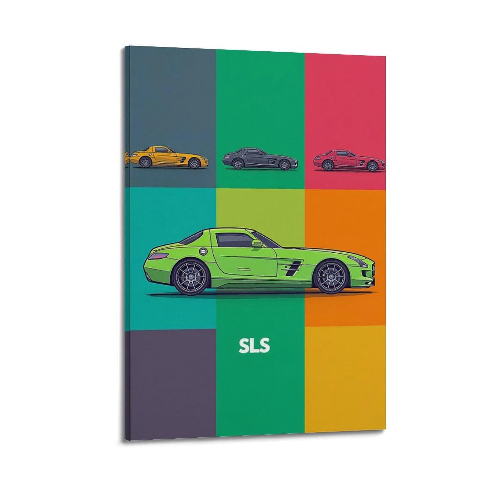 OKAHYS V8 Engine Supercar SLS Gullwing Doors Poster Modern Decorative Canvas Prints - Ideal Wall Art for Family, Man Cave, Game Room, Boys & Girls Bedroom 20x30inch(50x75cm)
