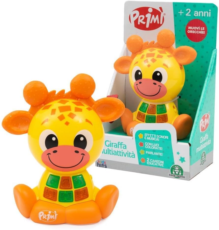Musical Giraffe, Interactive Game in Italian with Lights, +20 Sounds and Educational Songs, Tactile Ears and Adjustable Volume