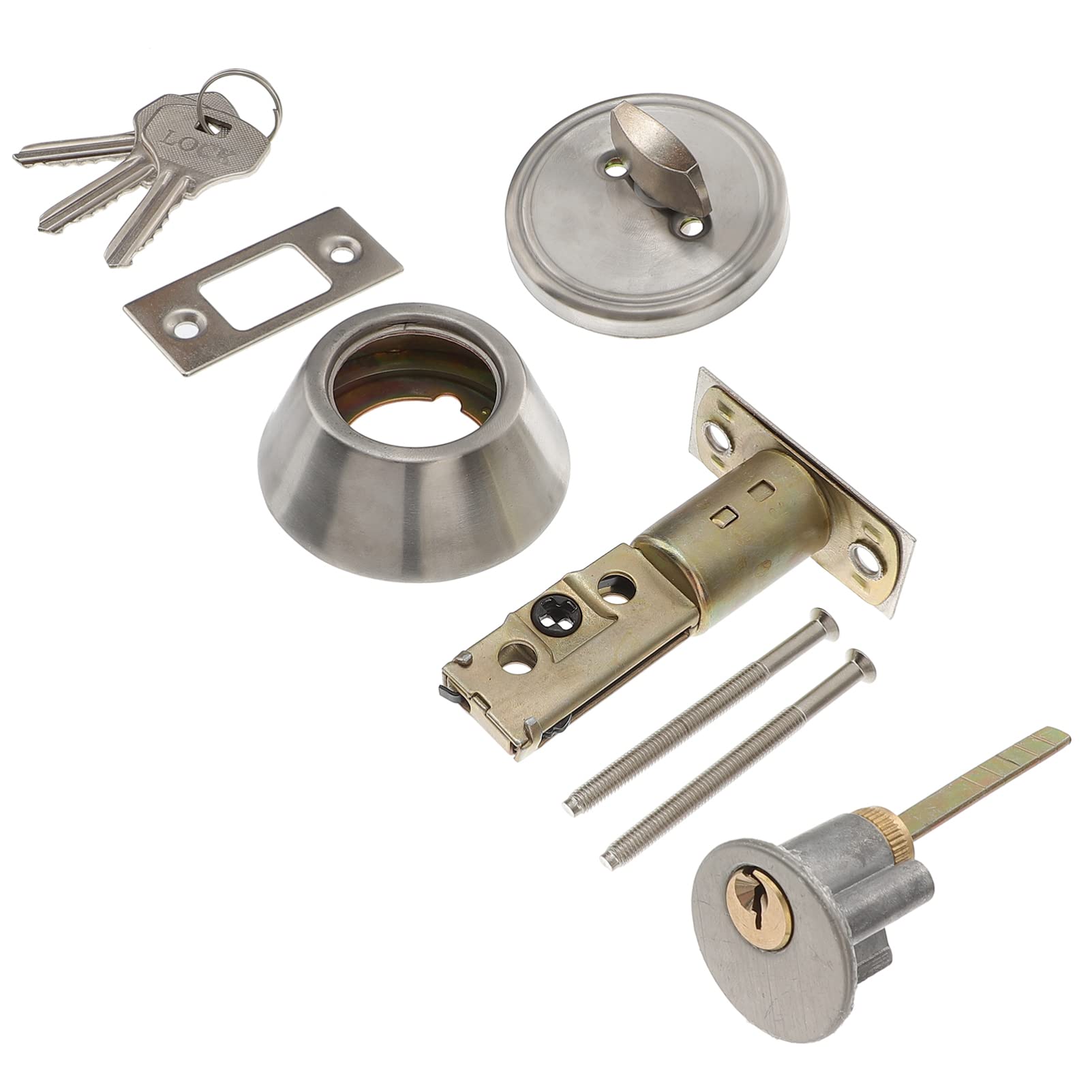 Tofficu 1 Set Keyed Entry Door Lock Door Knob Lock for Privacy Stainless Steel Construction Easy to Install for Bedroom Kitchen Bathroom Security