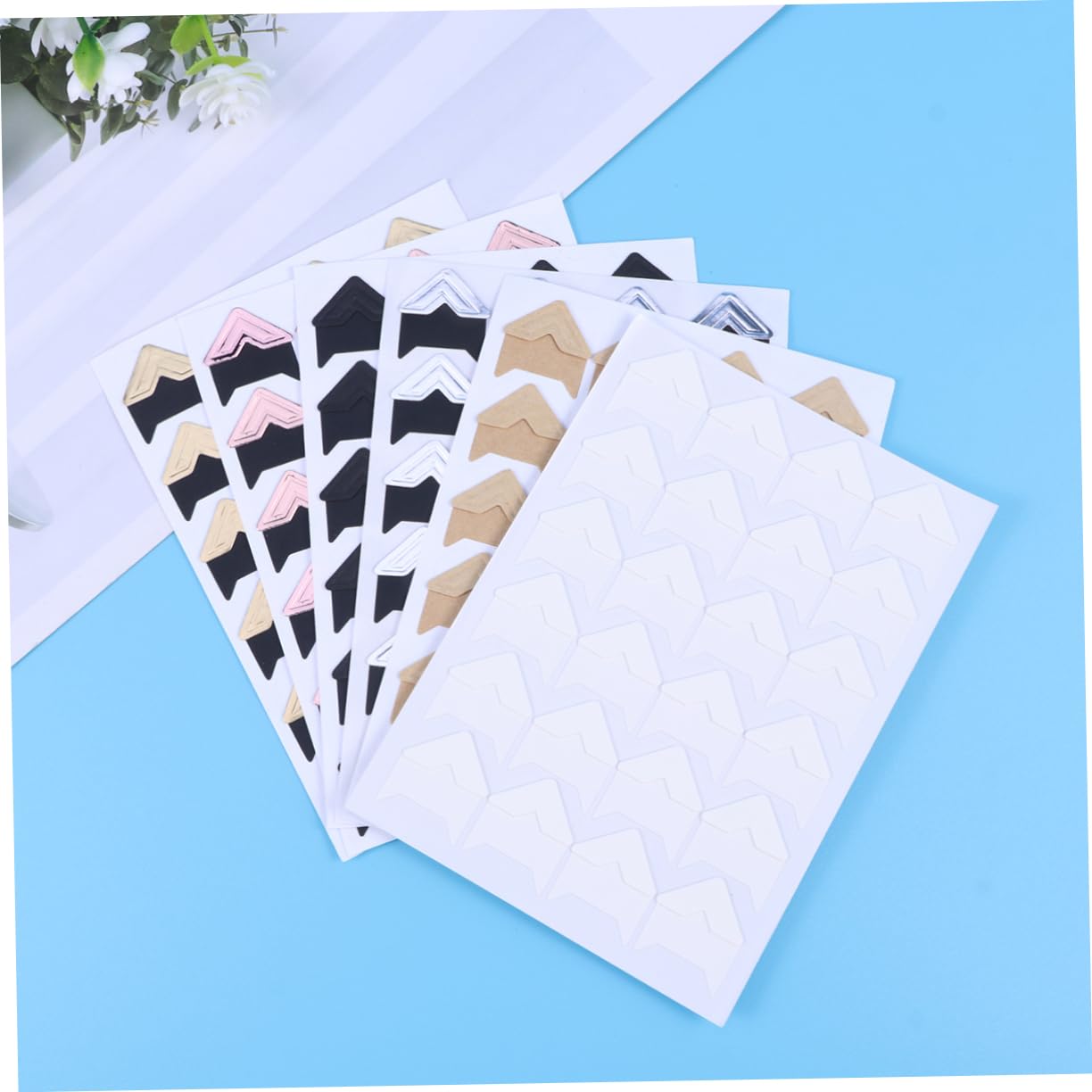 EXCEART 90blätter Fotoecken Aufkleber Selbstklebende Vintage Scrapbooking Sticker Für Fotoalben Tagebücher Und Erinnerungsprojekte Kraft