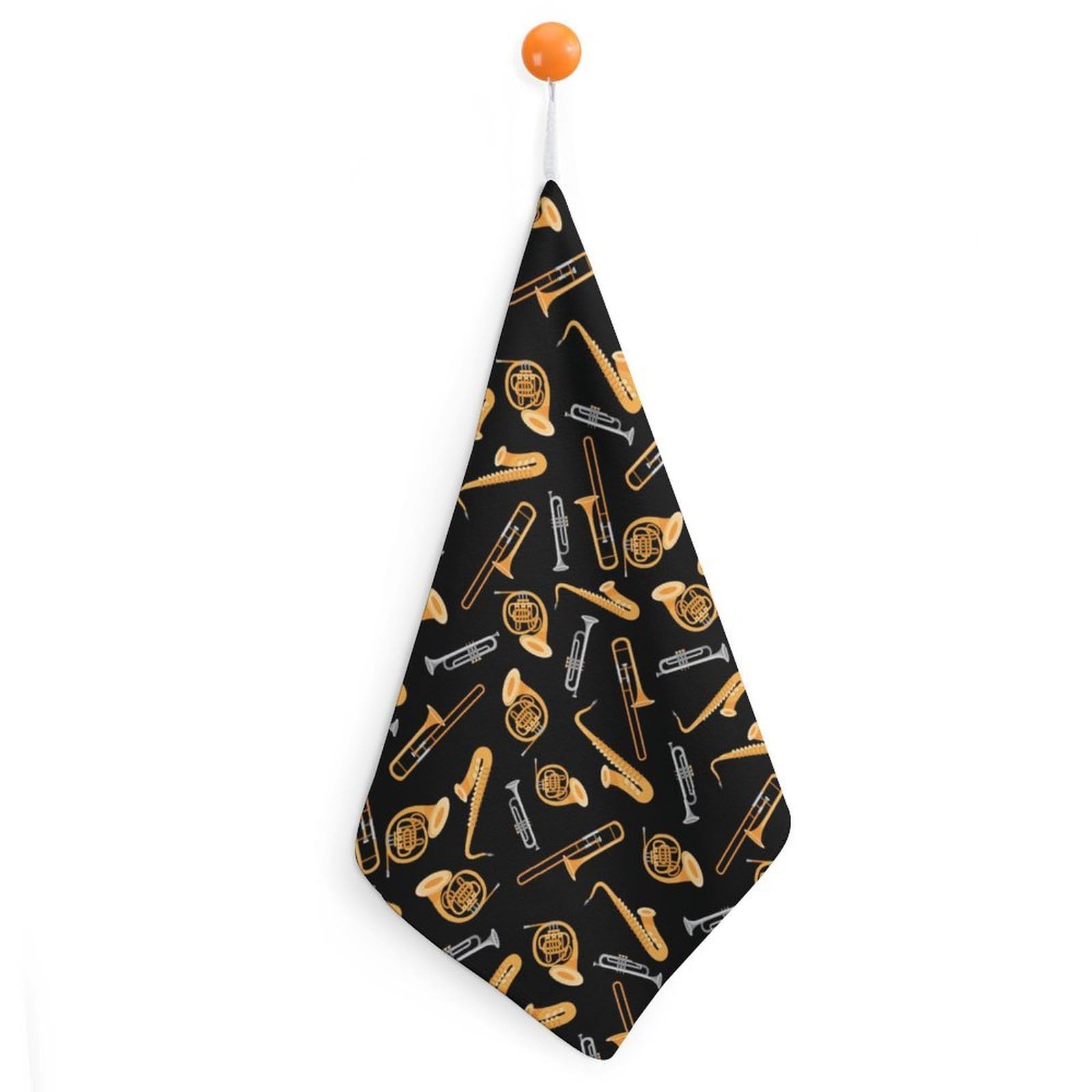 CGSBNGHA Musical Instruments Saxophone French Hor Hand Towel Hanging Face Towels Cleaning Cloths Handkerchief for Bathroom Kitchen