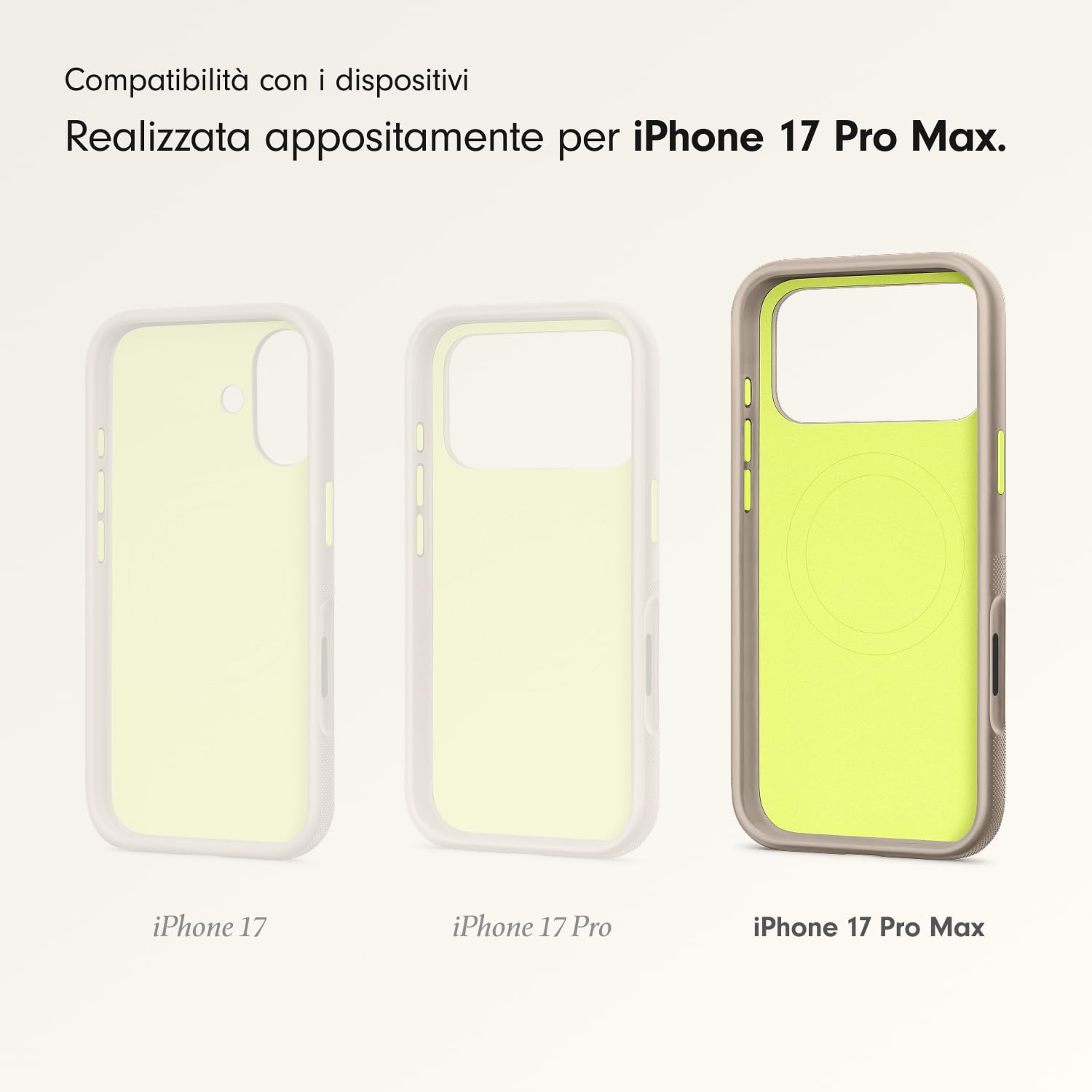 Beats Custodia Robusta per iPhone 17 Pro Max con MagSafe e Controllo fotocamera, testata per graffi e cadute, con texture opaca e fodera in microfibra - Grigio Alpi