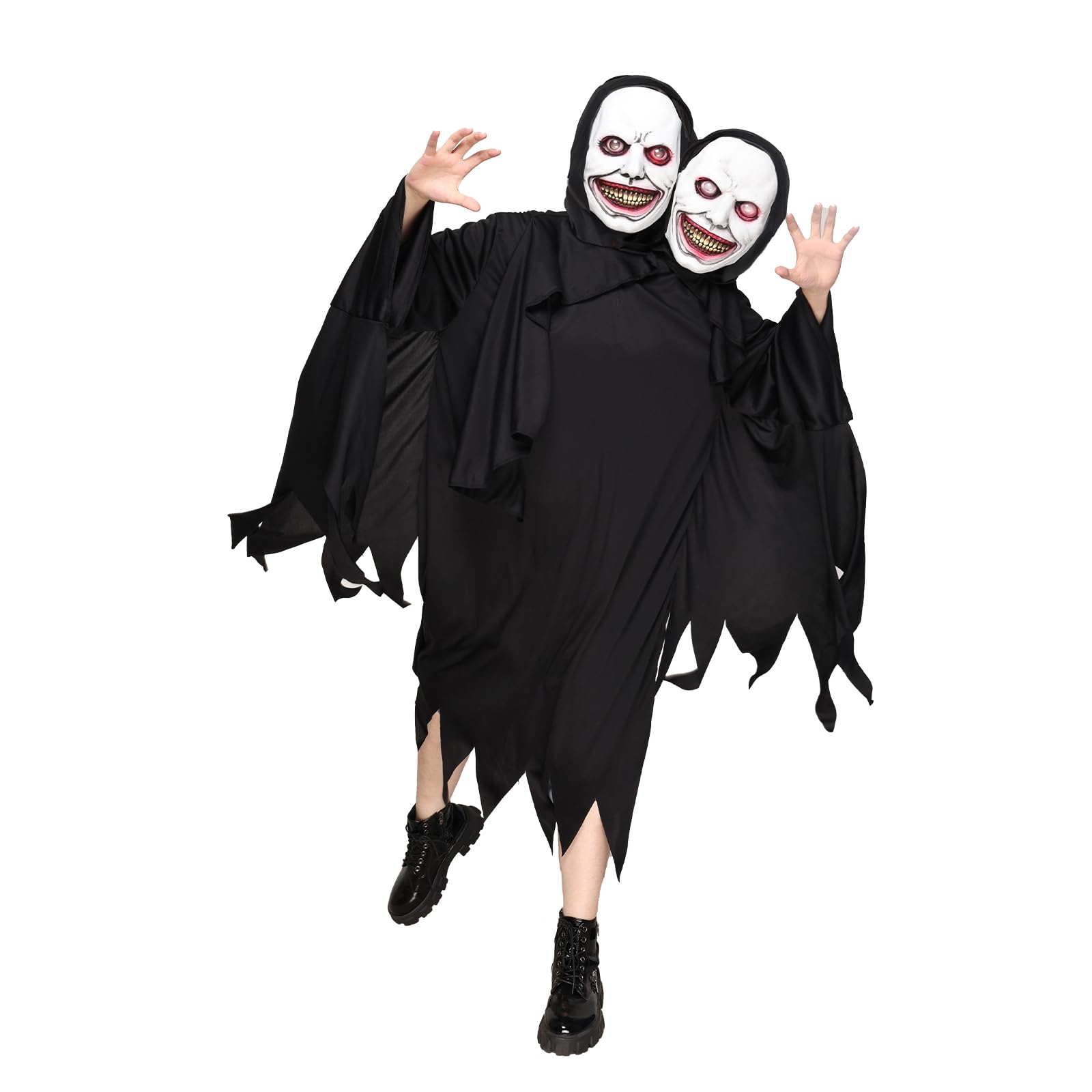 EraSpooky Mens Ghoul Costume Scary Adult Halloween Soul Taker Ghost Outfits, Black - Image 3