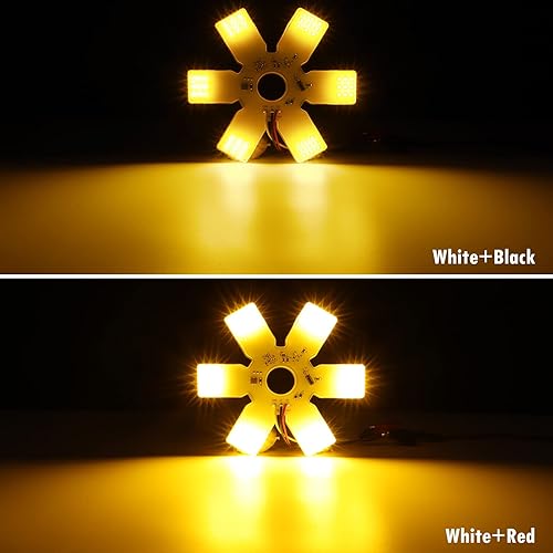 Miniatura 3 de Partsam Luz LED de filtro de aire de 7.8 pulgadas, ultrafina, estilo hexagonal, doble función, interior, 54 diodos, lámpara decorativa para