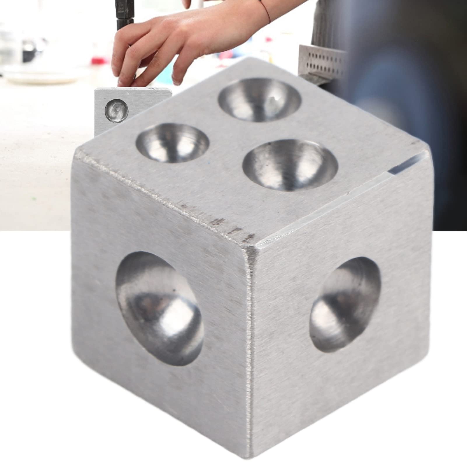 Voluxe Dapping Block, Doming Block Lavorazione di Gioielli per la Produzione di Metalli per gioiellieri per la casa per gioielleria(Incudine a Nido Quadrata da 25 * 25 mm)