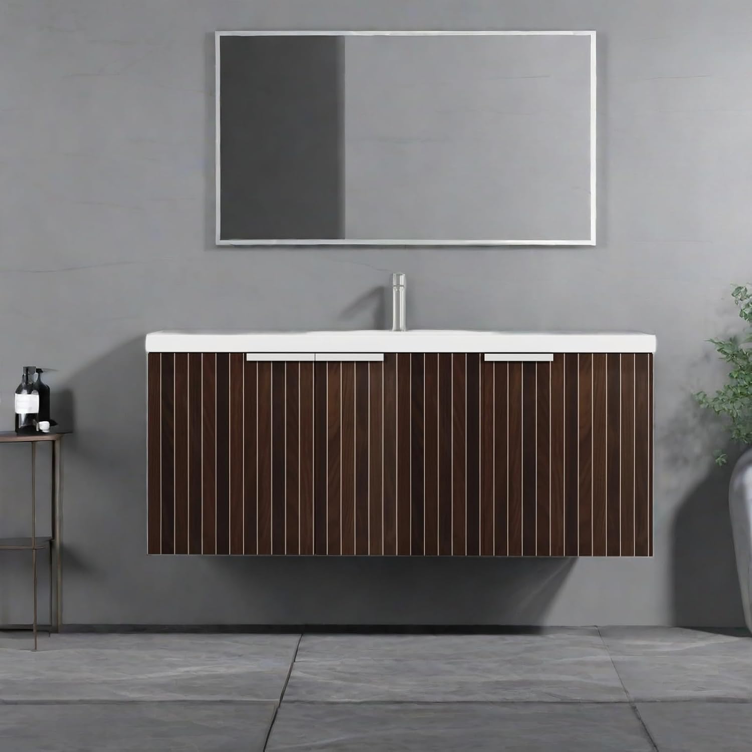 ChicFurnit Bathroom Vanity,WallMounted Vanity with Resin