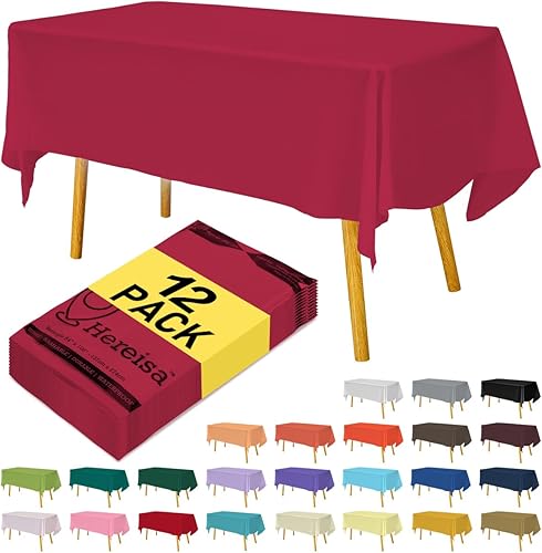 Miniatura 99 de Mantel desechable de alta calidad, paquete de 12, manteles de 54 x 108 pulgadas para fiestas, manteles decorativos para mesas rectangulares, mantel